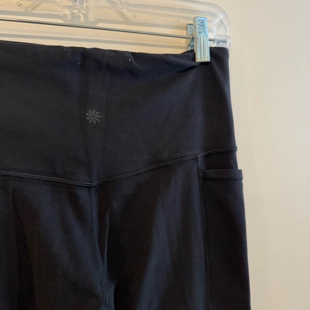 Athleta Black Ribbed Leggings Size S with Pockets - Picture 7 of 10